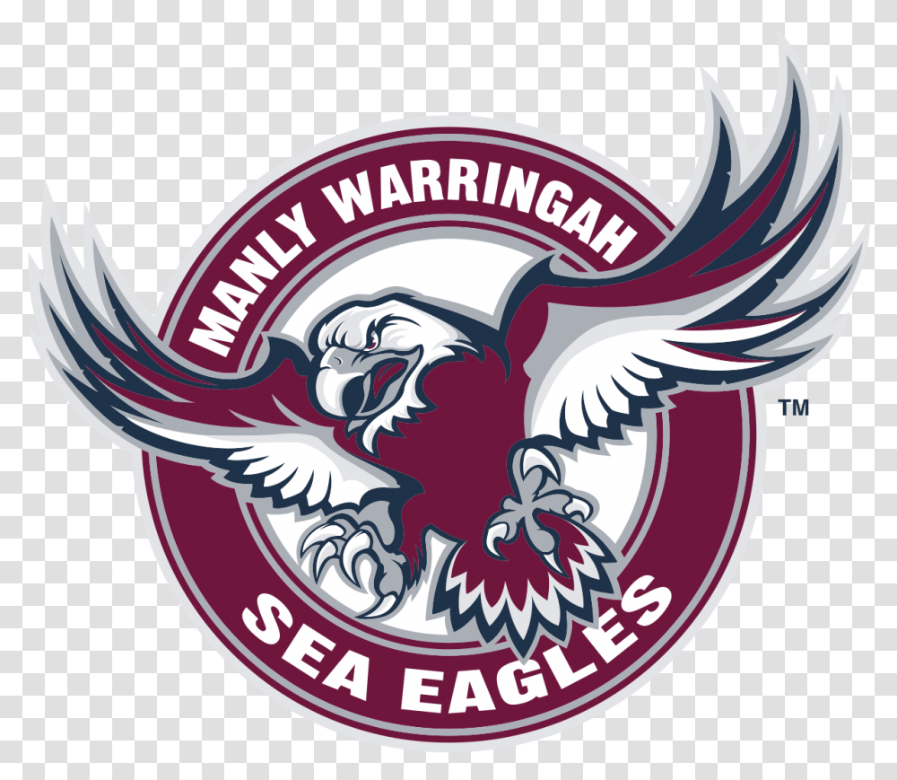 Manly Sea Eagles Logo, Emblem, Trademark Transparent Png