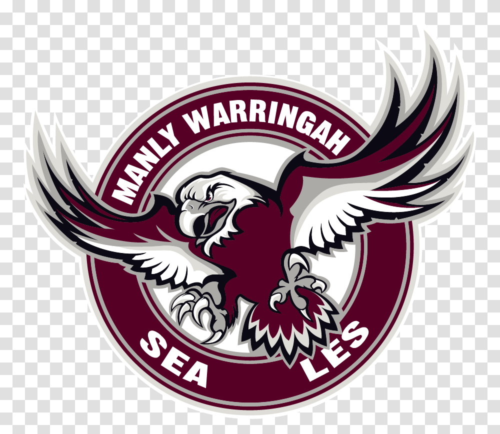 Manly Warringah Sea Eagles Logo Manly Sea Eagles Logo, Emblem, Trademark, Vulture Transparent Png