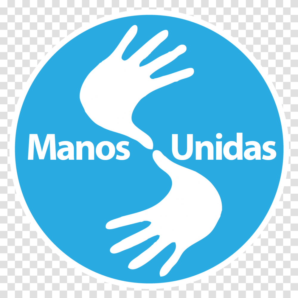 Manos Unidas Emblem, Hand, Handshake, Washing, Word Transparent Png