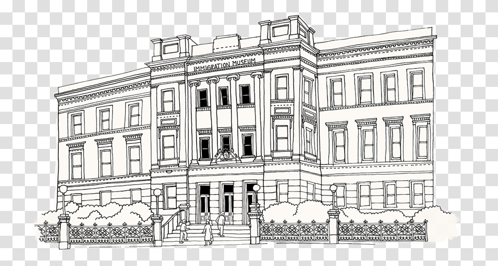 Mansion Drawing Museum Line House, Housing, Building, Architecture Transparent Png