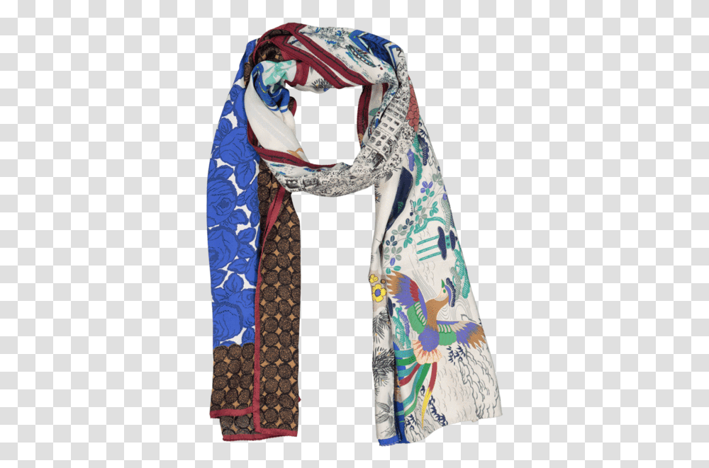 Mantero Blossom Journey Scarf, Apparel, Stole, Person Transparent Png