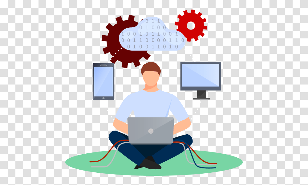 Many Solutions To Suit Many Needs Information Technology Cartoon, Person, Human, Sitting, Dating Transparent Png