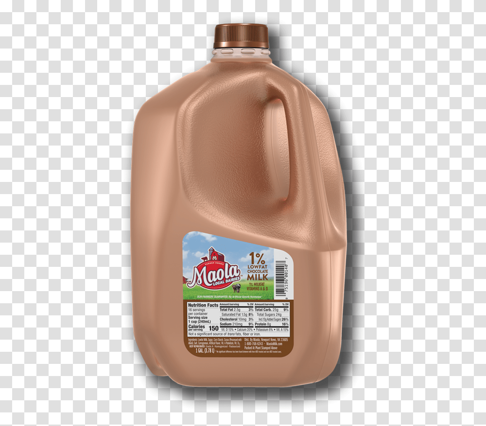 Maola 1 Percent Lowfat Chocolate Milk Is Available Chocolate Milk Gallon, Beverage, Drink, Food, Dairy Transparent Png