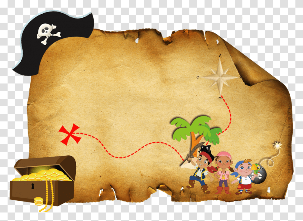 Map Clipart Treasure Hunt Mapa Jake E Os Piratas, Cushion, Pillow, Scroll Transparent Png