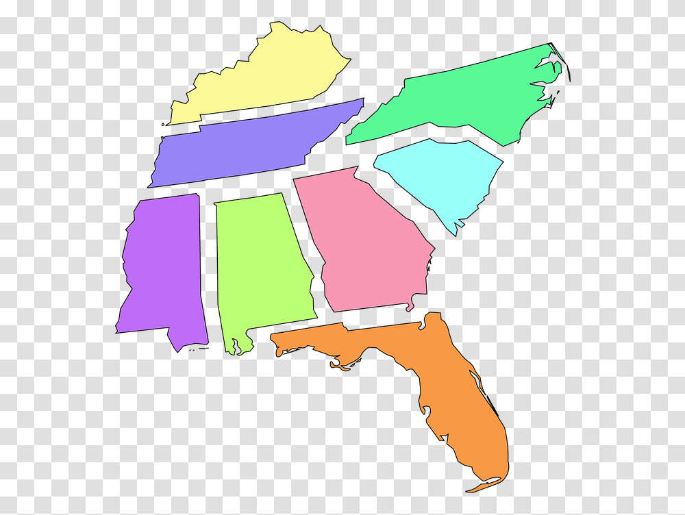 Map Florida Alabama Mississippi Georgia Tennessee Georgia Cumberland Conference, Bow Transparent Png