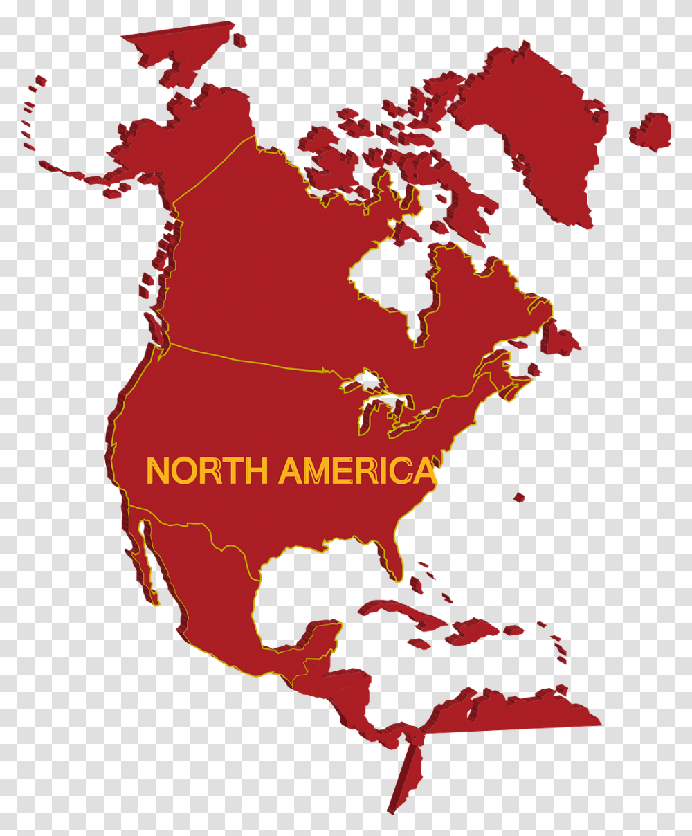 Map North America Geography Canada Usa Mexico Continent Clipart North America, Diagram, Atlas, Plot, Astronomy Transparent Png