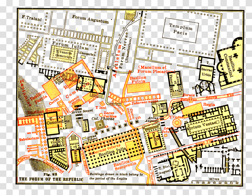 Map Of Ancient Rome Forum, Flyer, Advertisement, Brochure, Electronics Transparent Png
