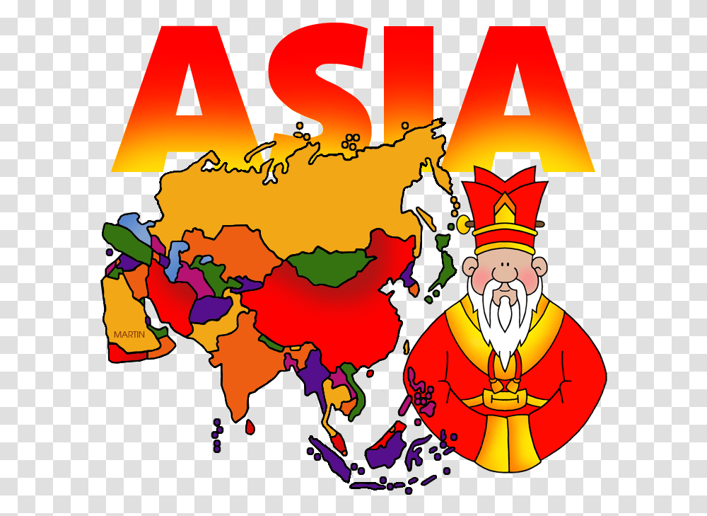 Map Of Asia In Color, Poster, Advertisement, Person Transparent Png