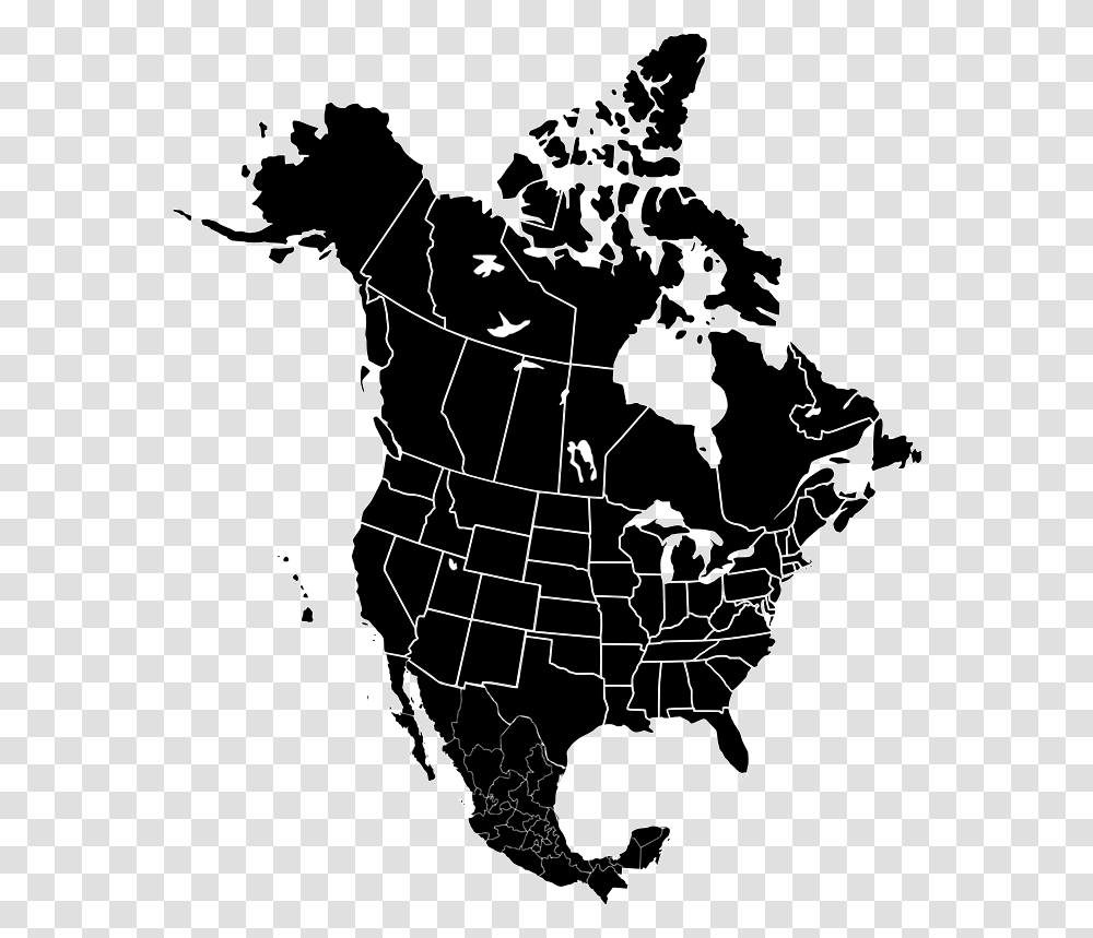 Map Of Canada Us And Mexico Cartoons Usa Canada And Mexico, Plot, Diagram, Spider Web, Astronomy Transparent Png