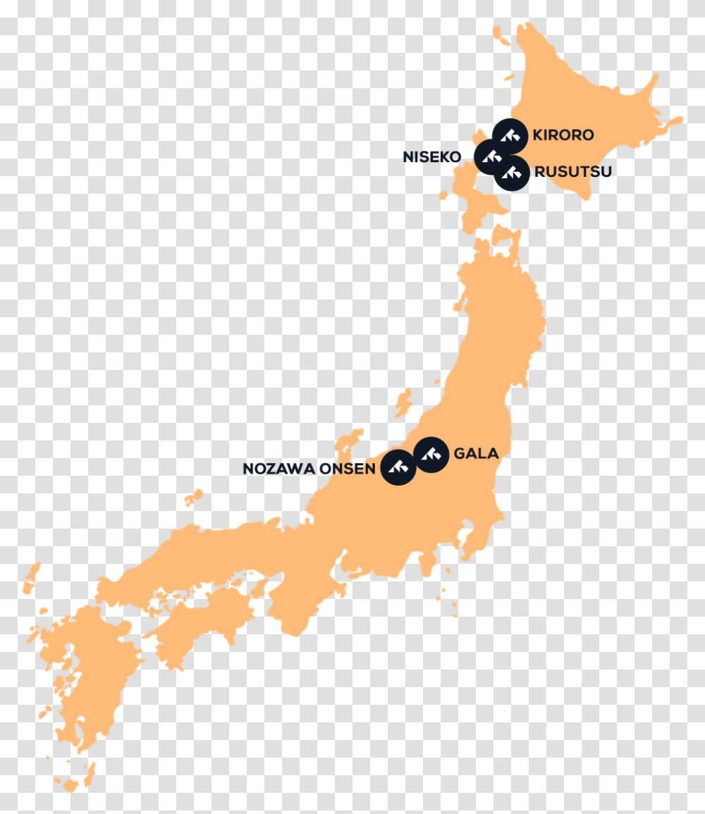 Map Of Destinations In Japan, Diagram, Plot, Atlas, Water Transparent Png