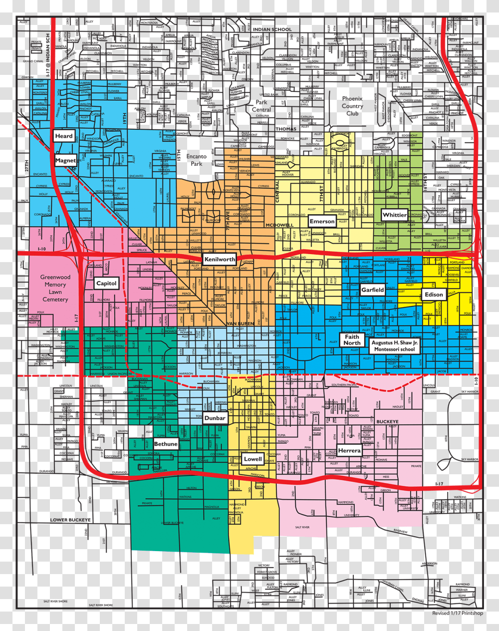 Map Of District Schools And Their Boundaries Phoenix Arizona School Districts Map, Game, Bush, Vegetation, Plant Transparent Png