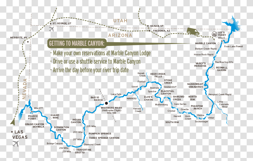Map Of Driving To Marble Canyon Grand Canyon Mile, Plot, Outdoors, Nature Transparent Png