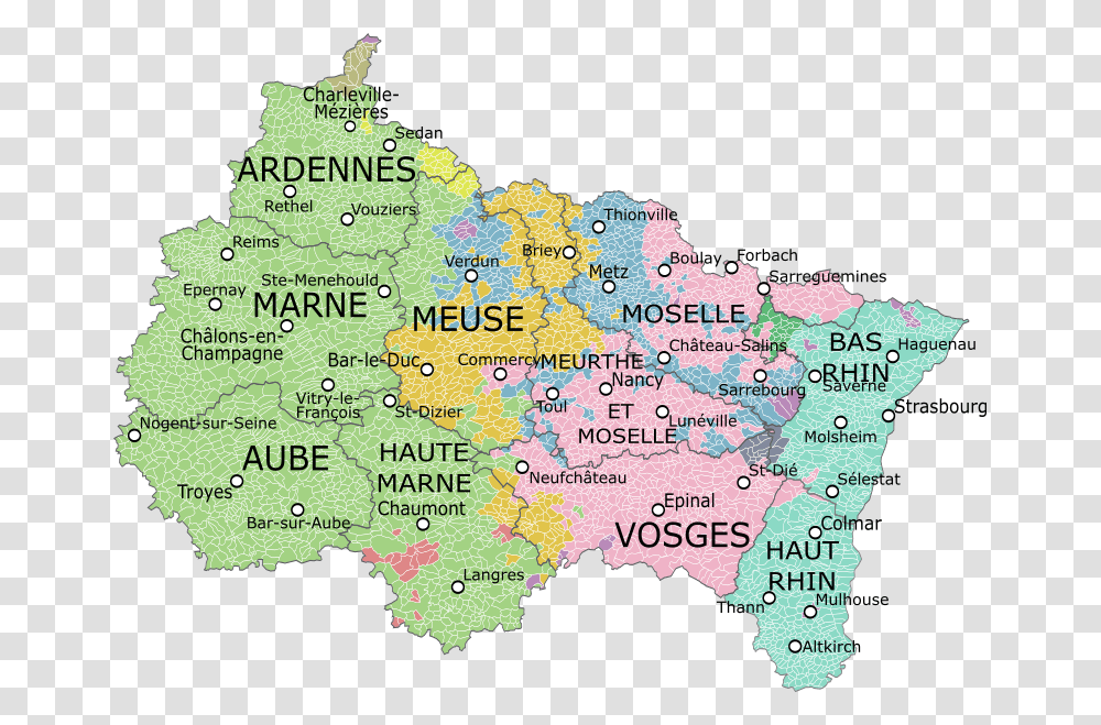 Map Of Grand Est Region Map Of Grand Est France, Diagram, Plot, Atlas Transparent Png
