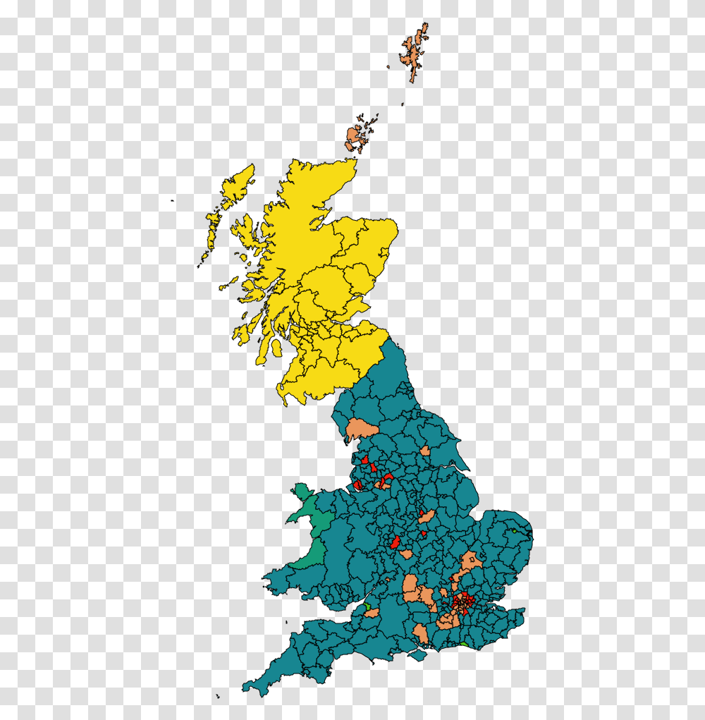 Map Of Great Britain Showing The Leading Parties For European Election Results Map, Diagram, Plot, Atlas, Person Transparent Png