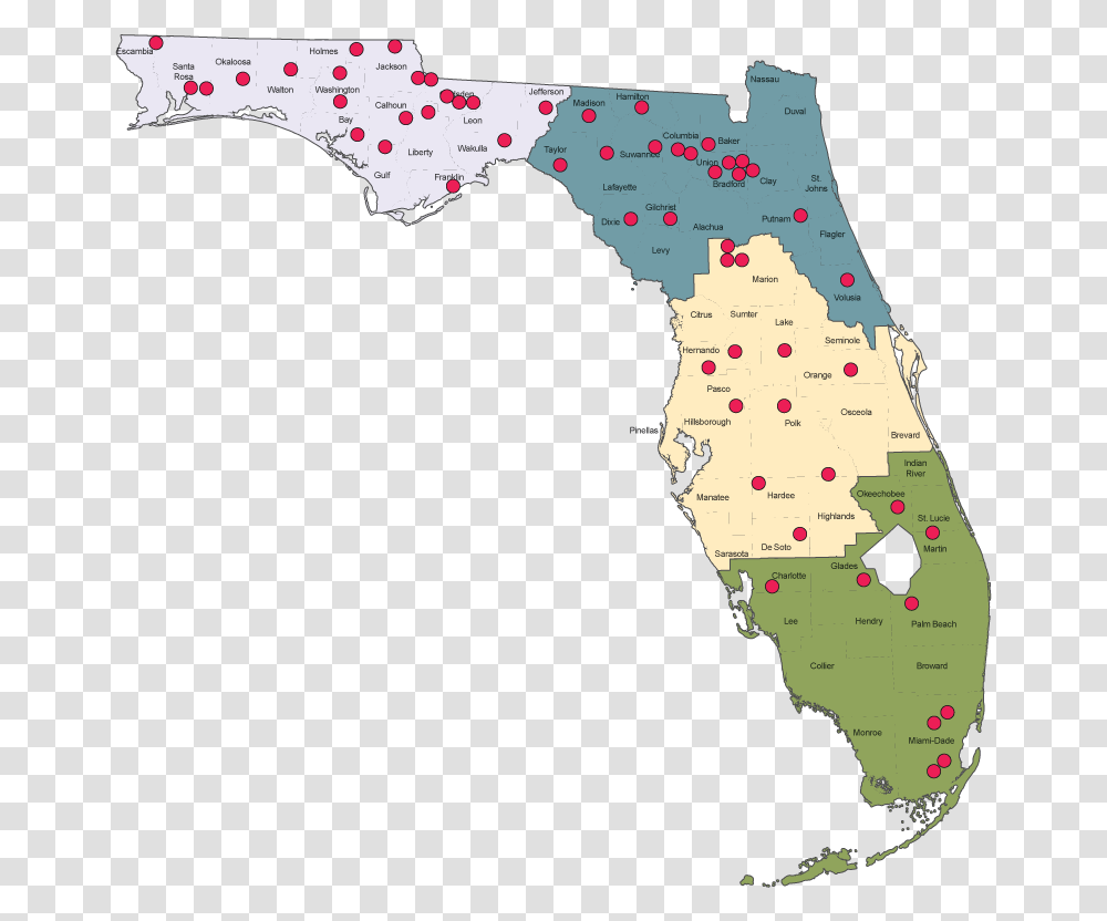 Map Of Institutions Florida Prisons Map, Diagram, Plot, Atlas, Cat Transparent Png