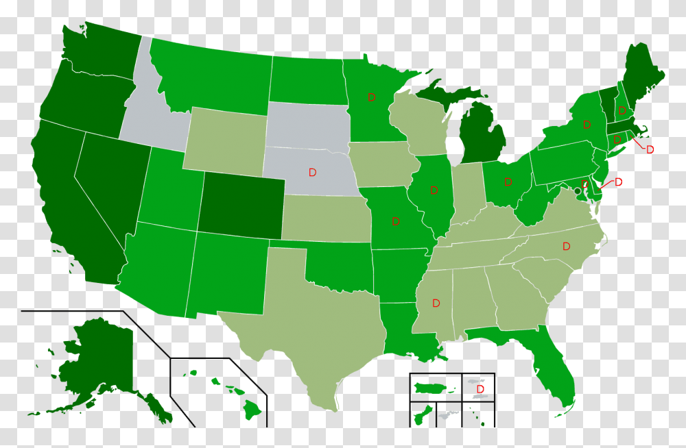 Map Of Legal Marijuana States With Medical Marijuana, Diagram, Atlas, Plot, Person Transparent Png