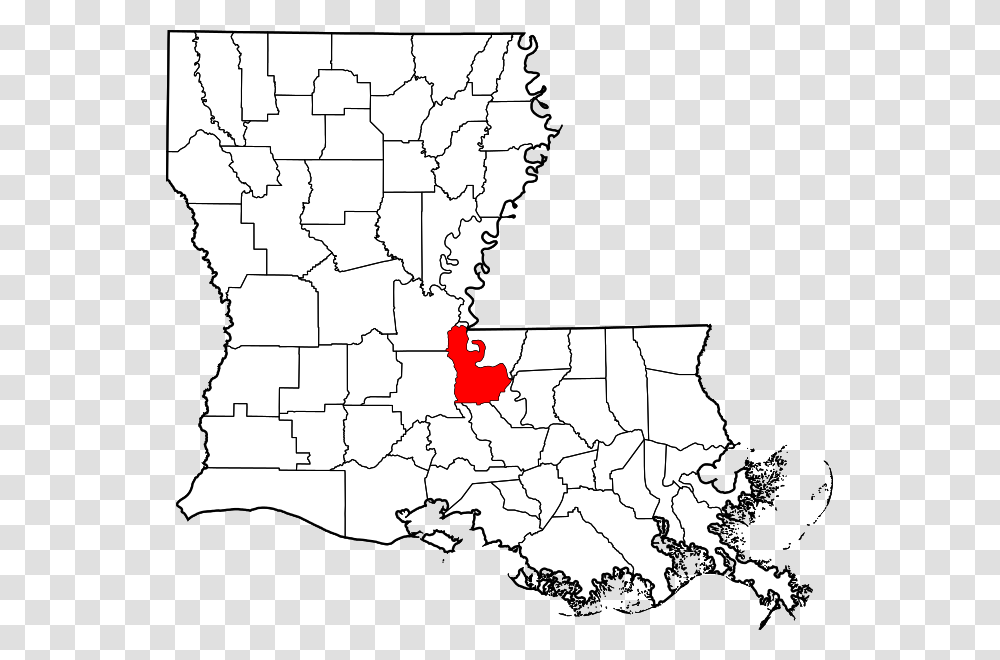 Map Of Louisiana Highlighting Pointe Coupee Parish St Mary Parish Louisiana, Diagram, Plot, Bird, Animal Transparent Png
