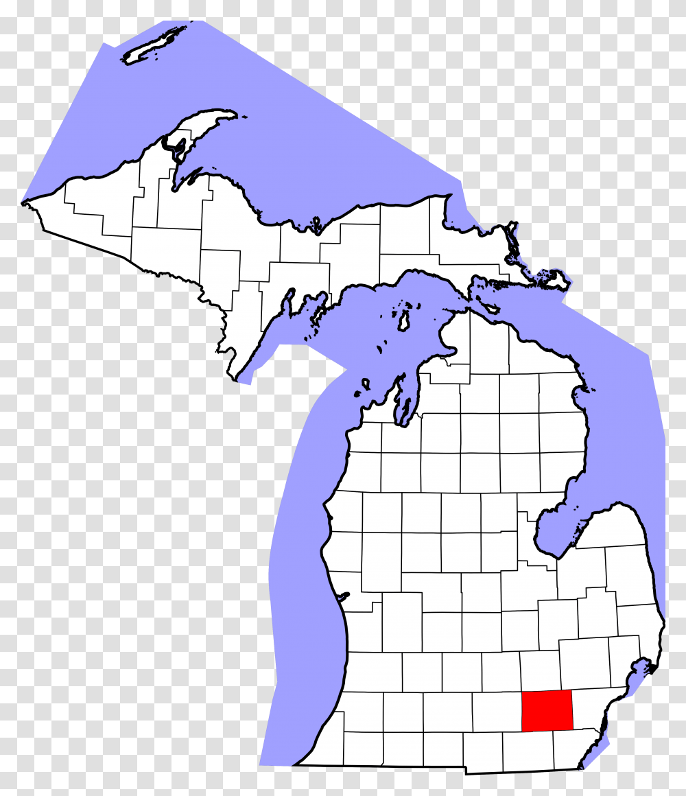 Map Of Michigan Highlighting Washtenaw County, Plot, Diagram, Atlas Transparent Png