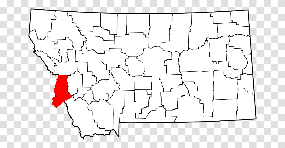Map Of Montana Highlighting Ravalli County Dawson County Montana Map, Diagram, Plot, Atlas Transparent Png