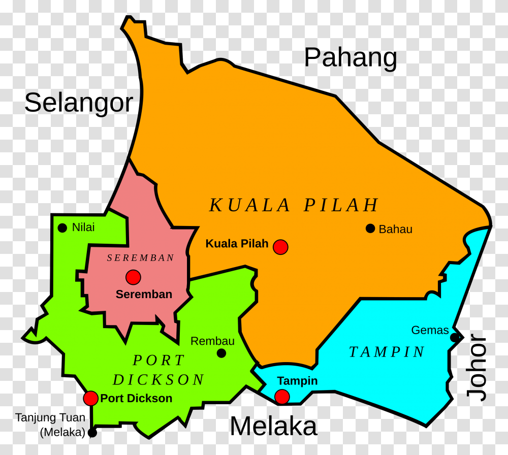 Map Of Negeri Sembilan Malaysia Clip Arts Negeri Sembilan Malaysia Map, Plot, Diagram, Atlas Transparent Png