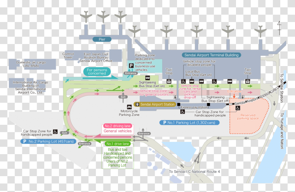 Map Of Sendai Airport Premises Map, Plan, Plot, Diagram, Road Transparent Png