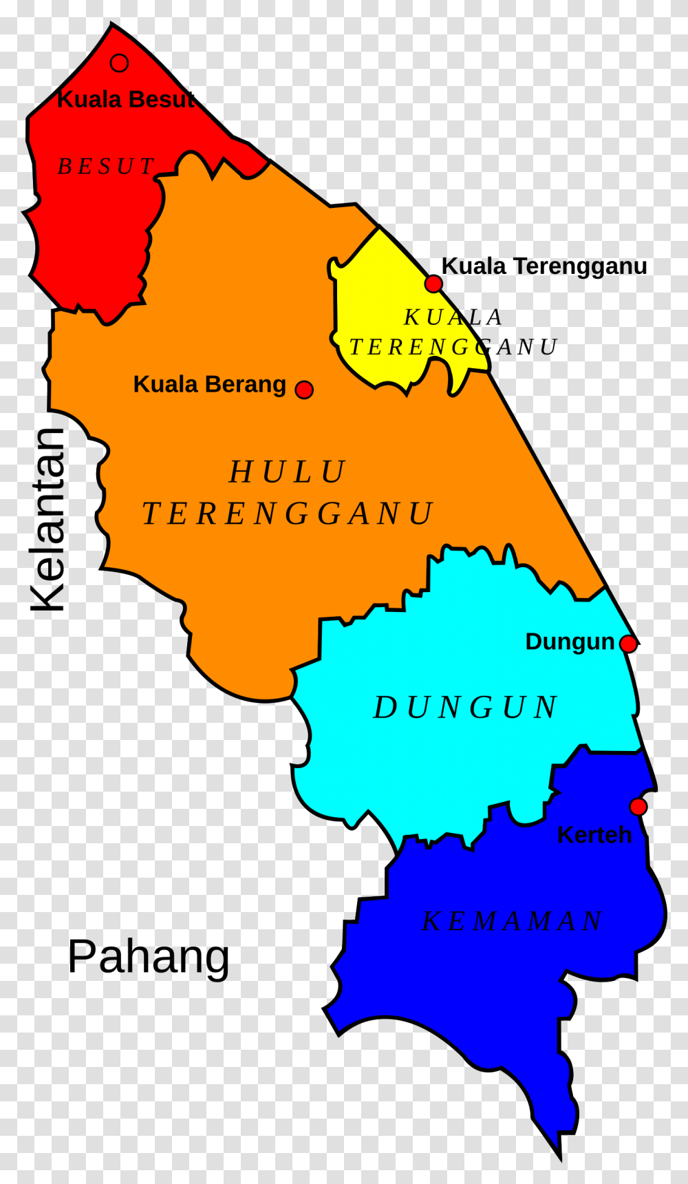 Map Of Terengganu Malaysia Clip Arts Kuala Terengganu Map, Plot, Diagram, Atlas, Person Transparent Png