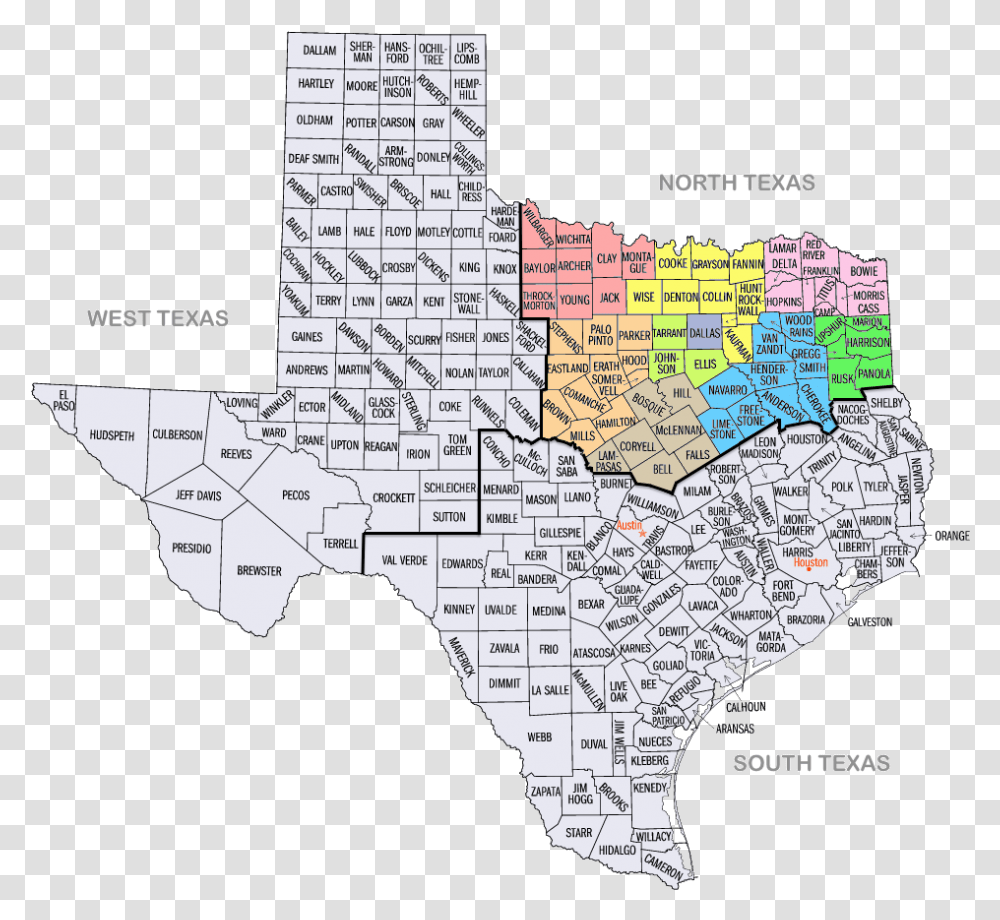Map Of Texas Counties, Vegetation, Plot, Diagram, Atlas Transparent Png