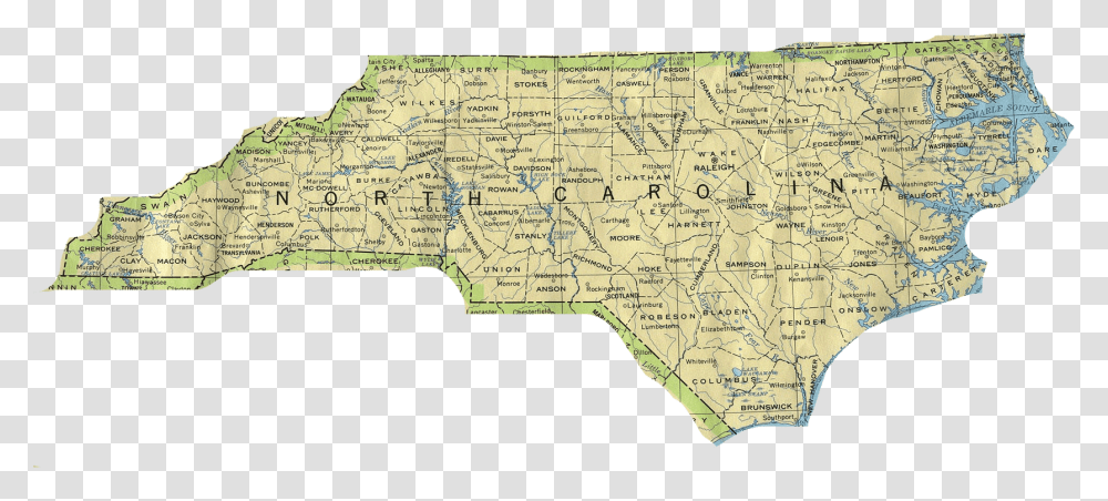 Map Of The State North Carolina, Diagram, Plot, Atlas Transparent Png