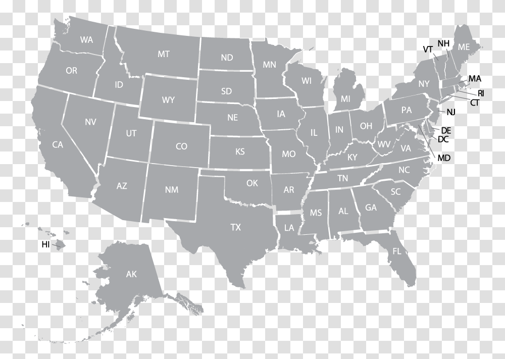 Map Of The Us Compact Nursing States 2019, Diagram, Atlas, Plot, Rainforest Transparent Png