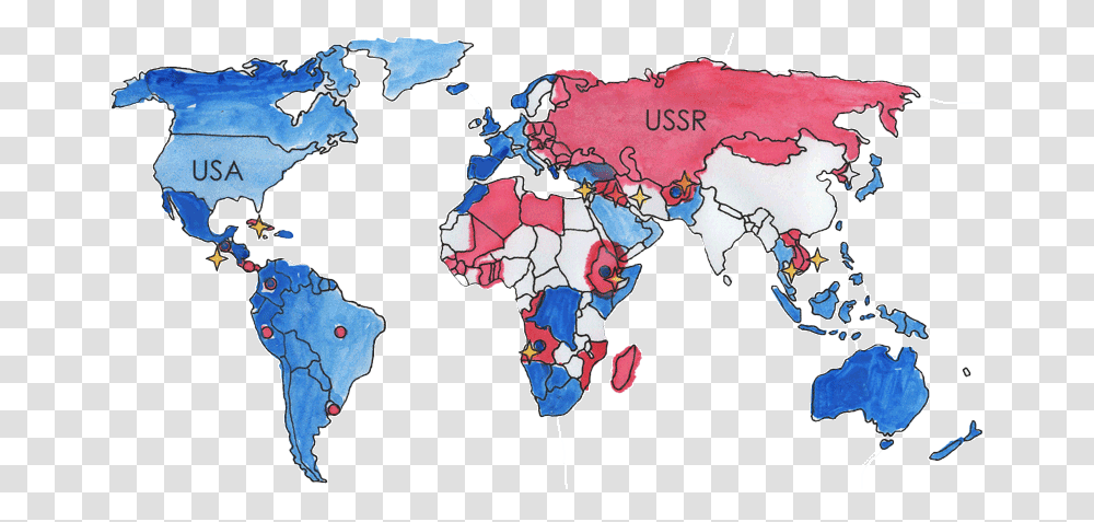 Map Of The World Cold War, Plot, Diagram, Atlas Transparent Png