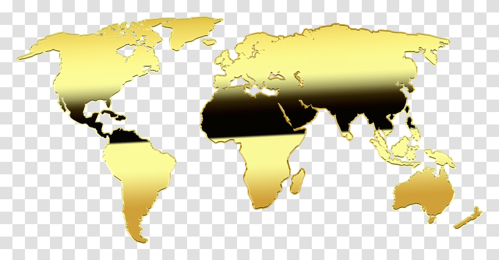 Map Of The World Gold Free Image On Pixabay Erwinia Amylovora Distribution, Diagram, Plot, Atlas, Outdoors Transparent Png