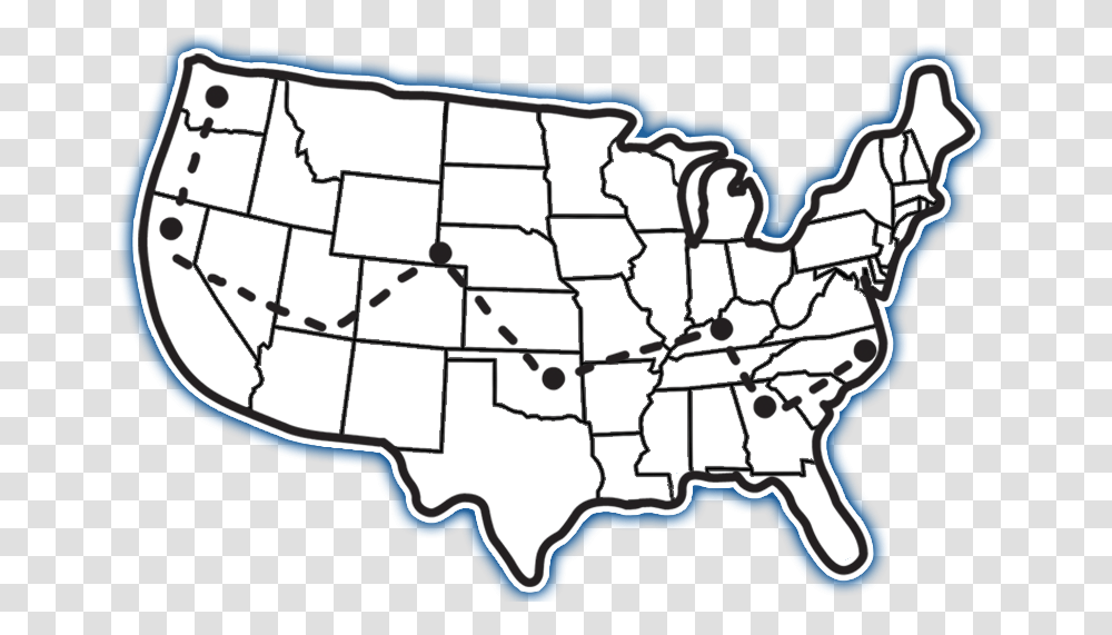 Map Of Tour Usa Map Outline, Nature, Outdoors, Snow, Plot Transparent Png