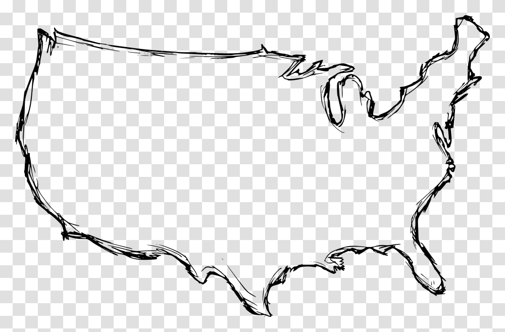 Map Of Usa Drawing, Gray, World Of Warcraft Transparent Png