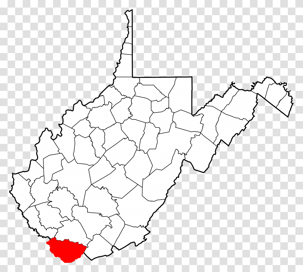 Map Of West Virginia Highlighting Logan County Roane County Wv, Diagram, Atlas, Plot, Bonfire Transparent Png