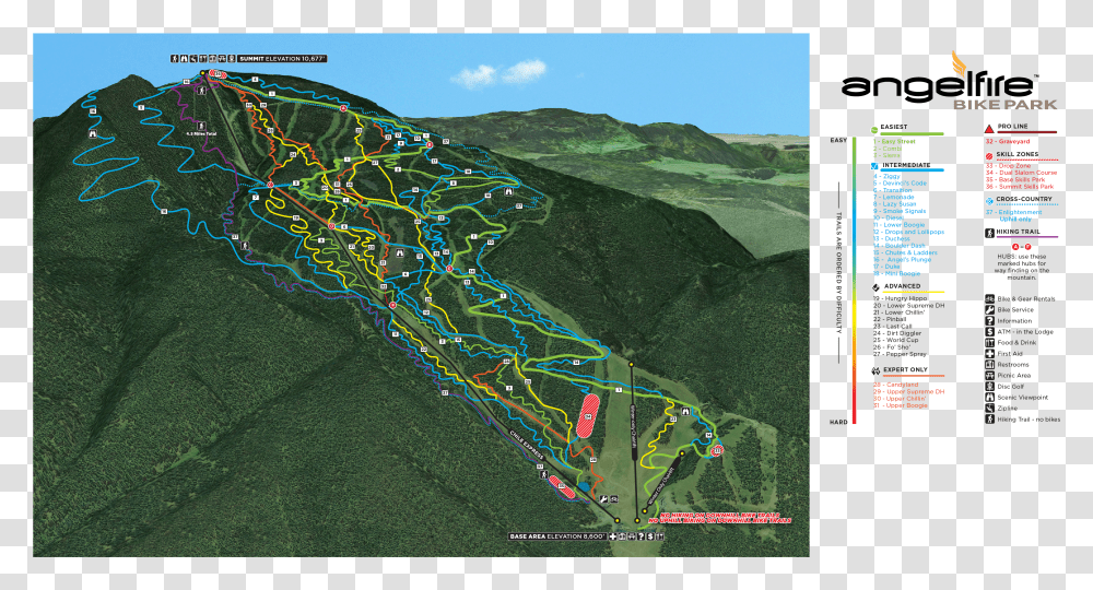 Map Of Whistler Bike Park Transparent Png