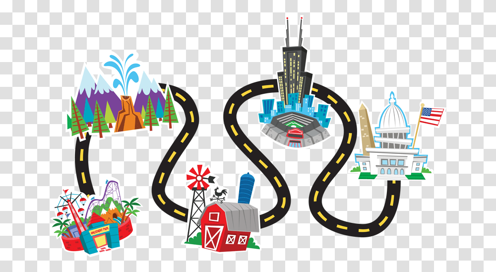 Map Road Trip Clipart, Tree, Urban, Building, Outdoors Transparent Png