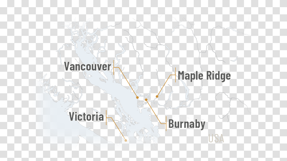 Map Showing Where Burnaby Maple Ridge And Victoria Graphic Design, Plot, Diagram, Atlas, Mountain Transparent Png