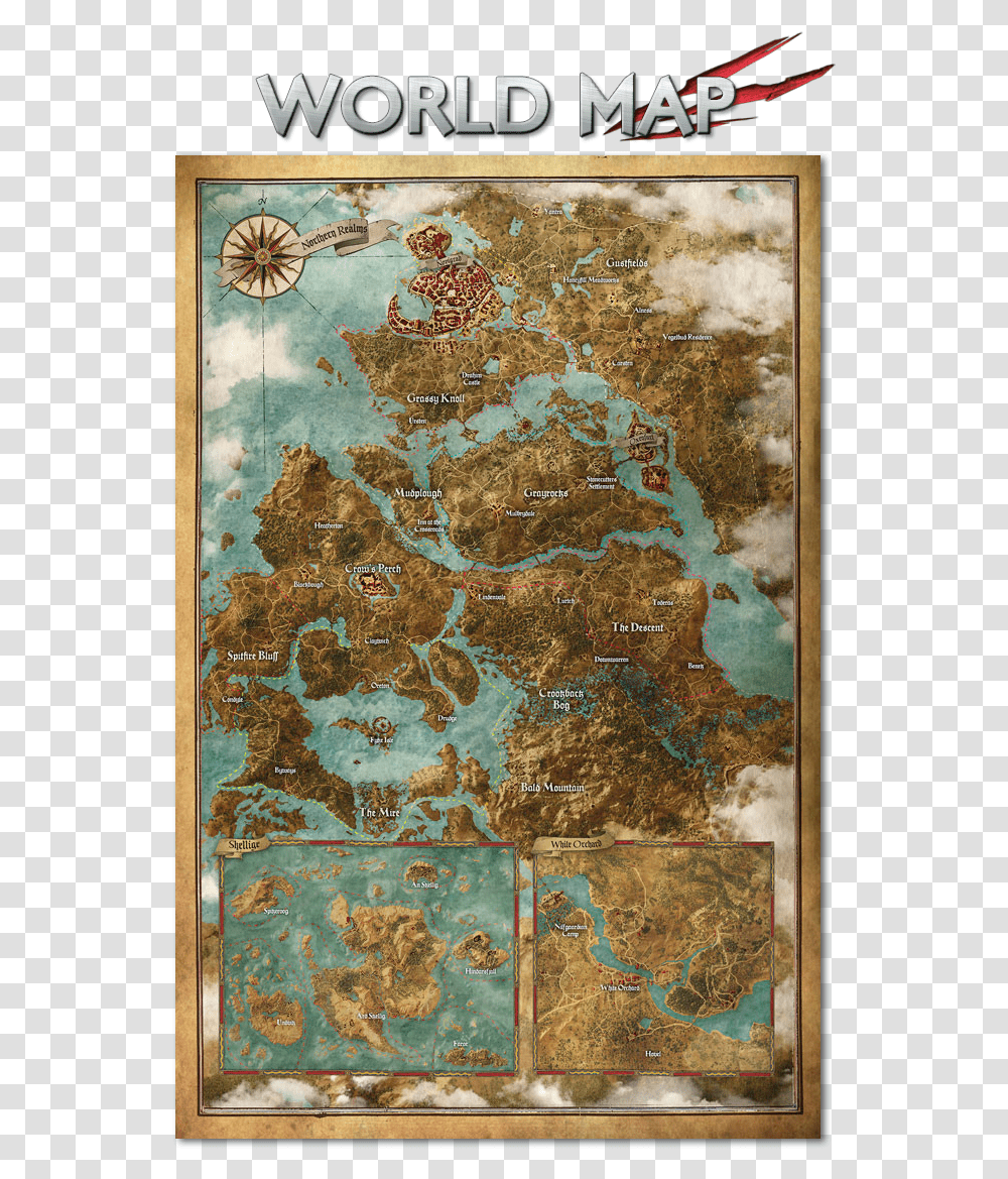 Map The Witcher 3 Vs Gta, Diagram, Plot, Atlas, Painting Transparent Png