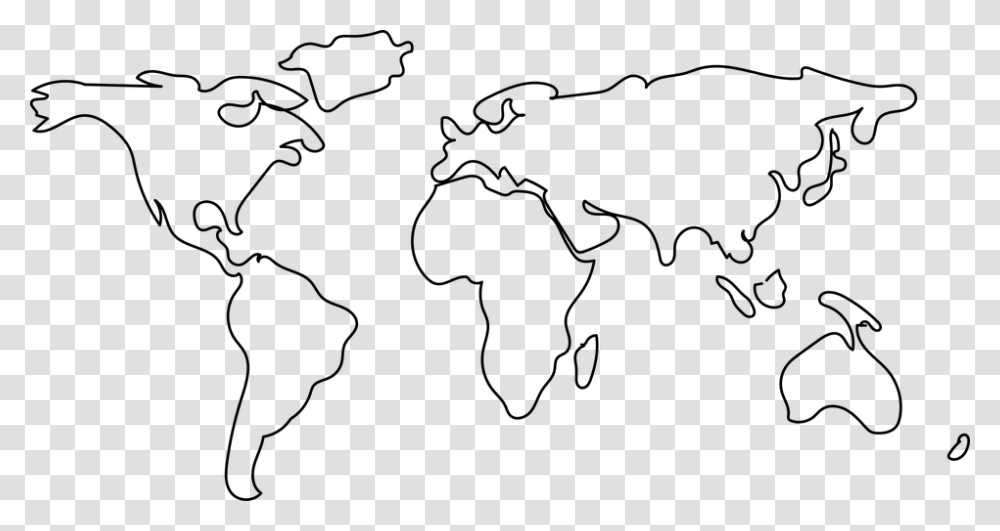 Map World Mundi Earth Continents Balloon Globe Earth Map Black And White, Gray, World Of Warcraft Transparent Png