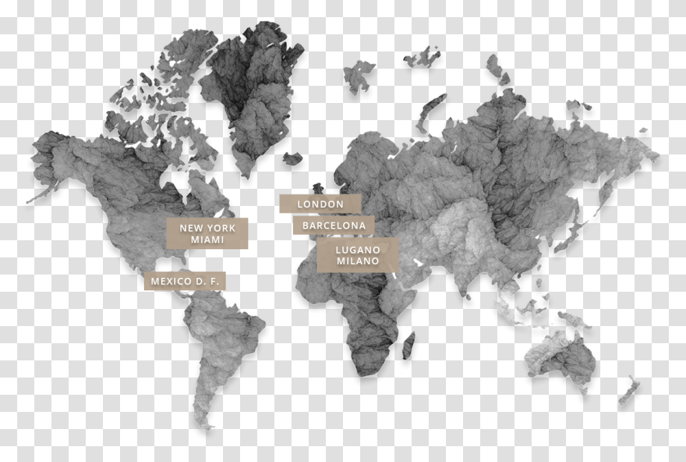 Mapa Contact World Map Black, Diagram, Atlas, Plot, Plant Transparent Png