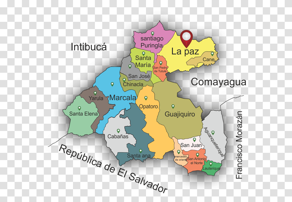 Mapa De Honduras Departamento De La Paz Y Sus Municipios, Diagram, Plot, Atlas Transparent Png