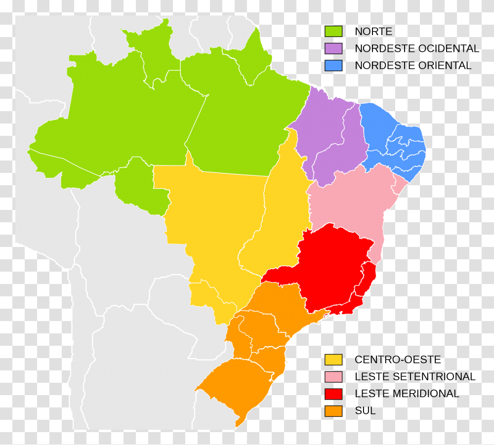 Mapa Do Brasil Regions Of Brazil, Diagram, Plot, Atlas Transparent Png