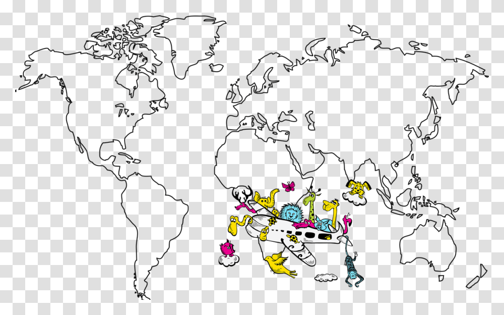 Mapa Mundi Na Infantil Geography World Map Black And White, Plot, Diagram Transparent Png