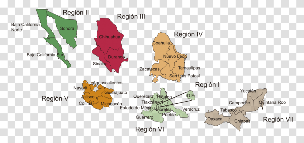 Mapa Regional Mexico, Diagram, Atlas, Plot, Vegetation Transparent Png