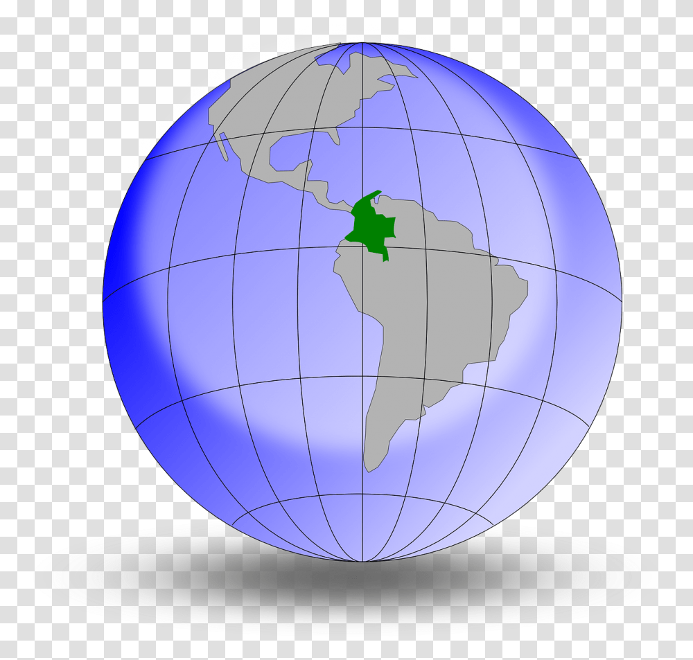 Mapamundi Versin Colombia On The Globe, Outer Space, Astronomy, Universe, Planet Transparent Png