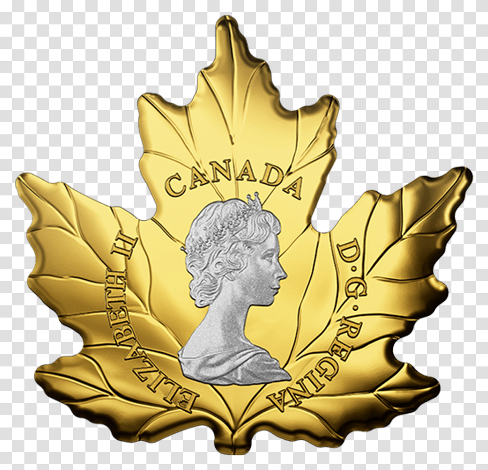 Maple Leaf Silhouette 1 Oz Emkcom Gold, Plant, Money, Coin, Person Transparent Png