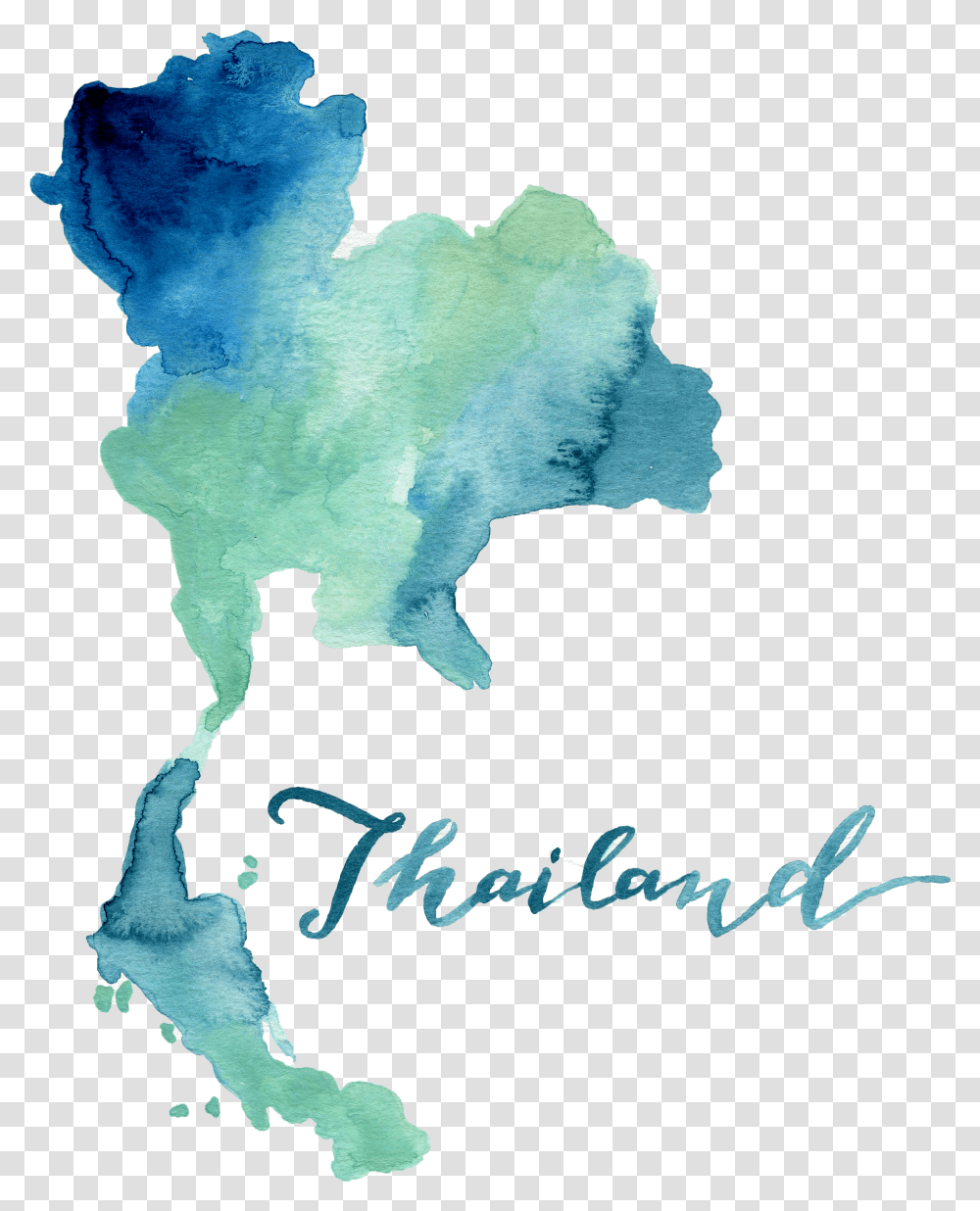 Maps Watercolor Banner Black Thailand Map Transparent Png