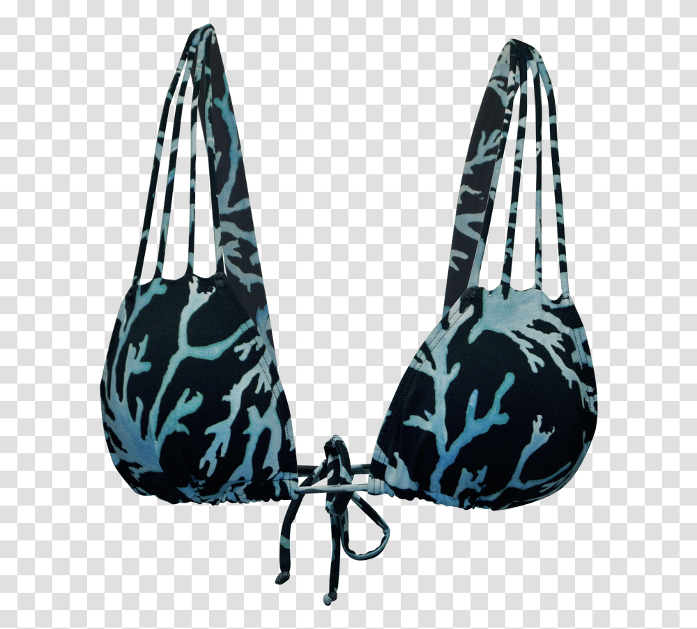 Mar Azul Blue Reef Amp Black Strappy Triangle Bikini Brassiere, Bag, Accessories, Purse Transparent Png
