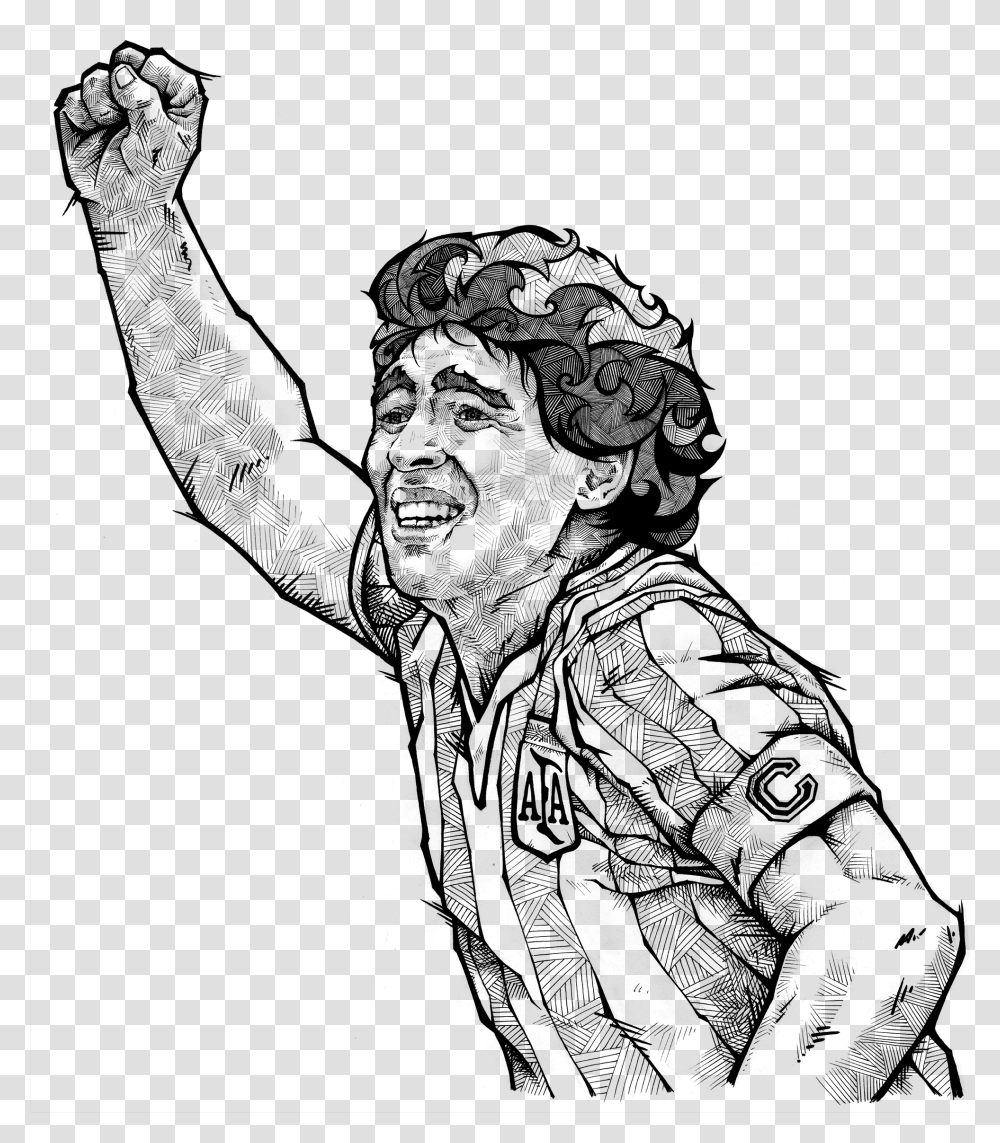Maradona Maradona Drawing, Gray, World Of Warcraft Transparent Png