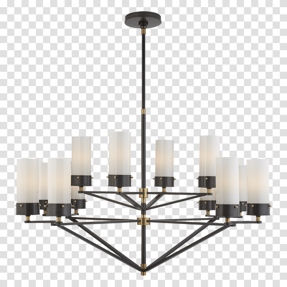 Marais Large Chandelier In Bronze And Hand Rubbed Antique Brass, Lamp, Lighting Transparent Png